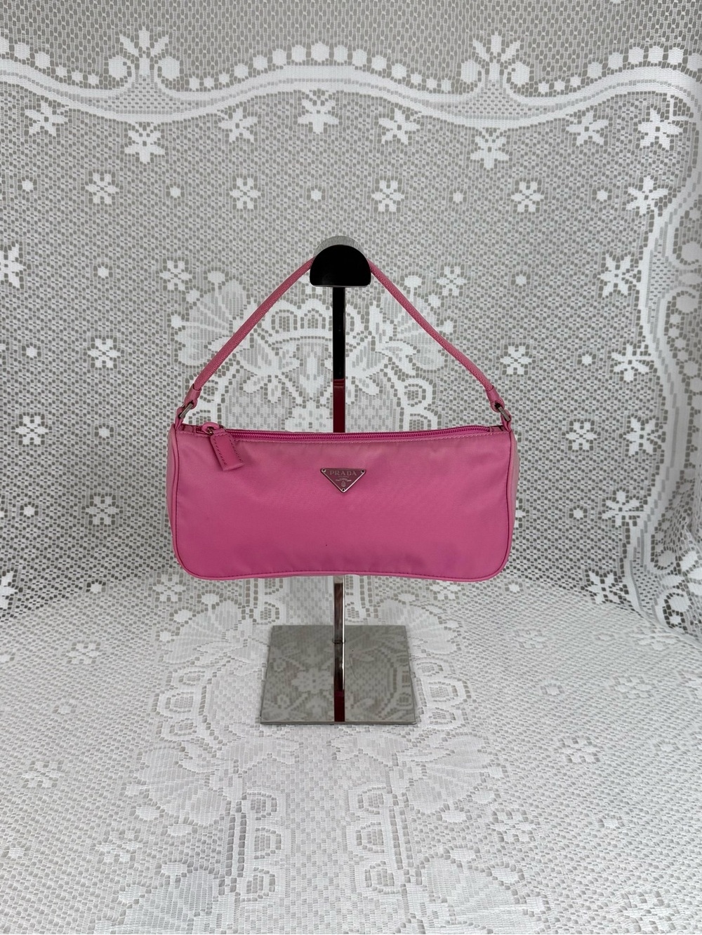 Prada Hot Pink Nylon Shoulder Bag